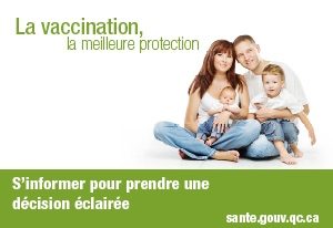 Photo d'une famille pour la Semaine de promotion de la vaccination.