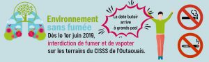 Environnement sans fumée au CISSS de l'Outaouais dès le 1er juin 2019.