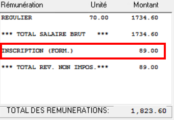 remboursement pour des frais de KM 2